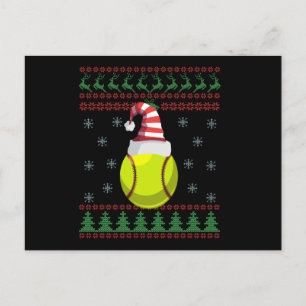 Ugly Christmas Sweater Softball Sport Lovers Gift Postcard