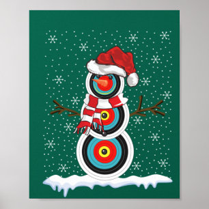 Ugly Christmas Sweater Style Archery Snowman Chris Poster