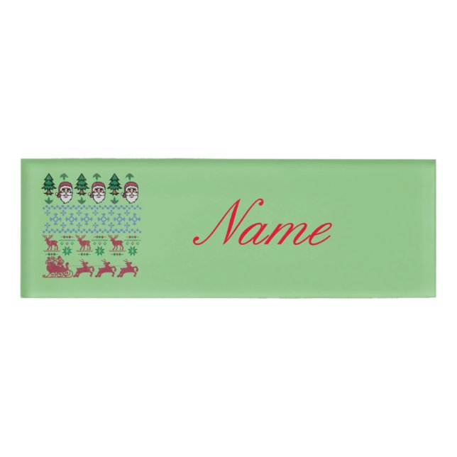 Ugly Christmas Sweater-Style Thunder_Cove Name Tag (Front)