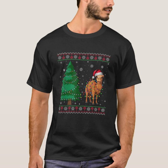 Ugly Christmas Sweater Style Xmas Lights Camel Lov (Front)