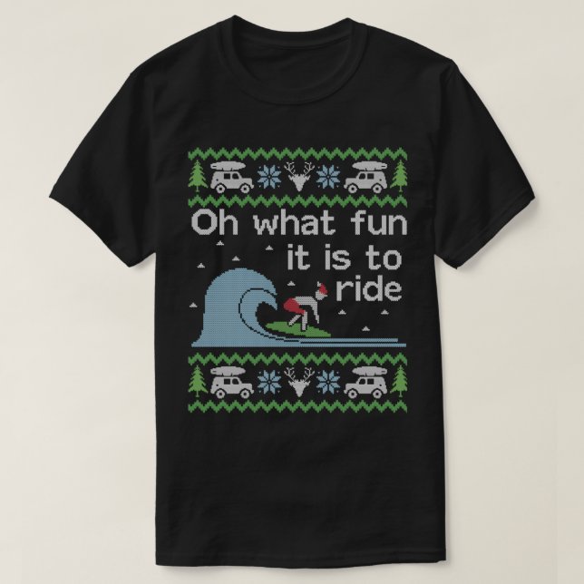 Ugly Christmas Sweater Surfer Surfing Surf (Design Front)