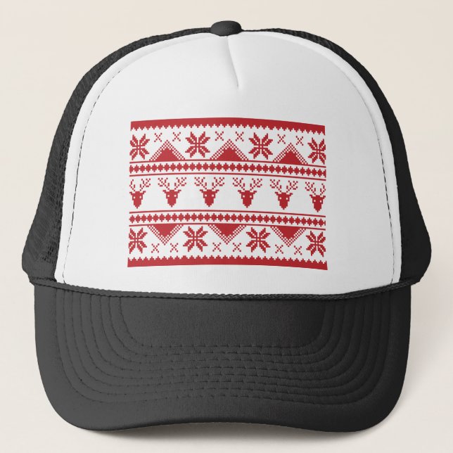 ugly christmas sweater trucker hat (Front)