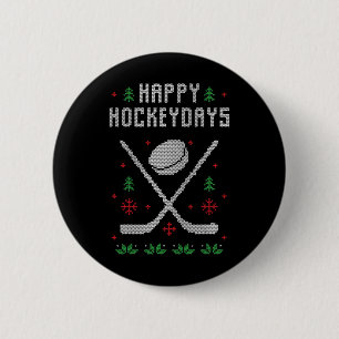 Ugly Christmas Sweater Ugly Sweater Ice Hockey  6 Cm Round Badge