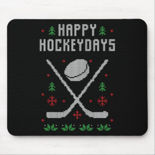 Ugly Christmas Sweater Ugly Sweater Ice Hockey Mouse Mat