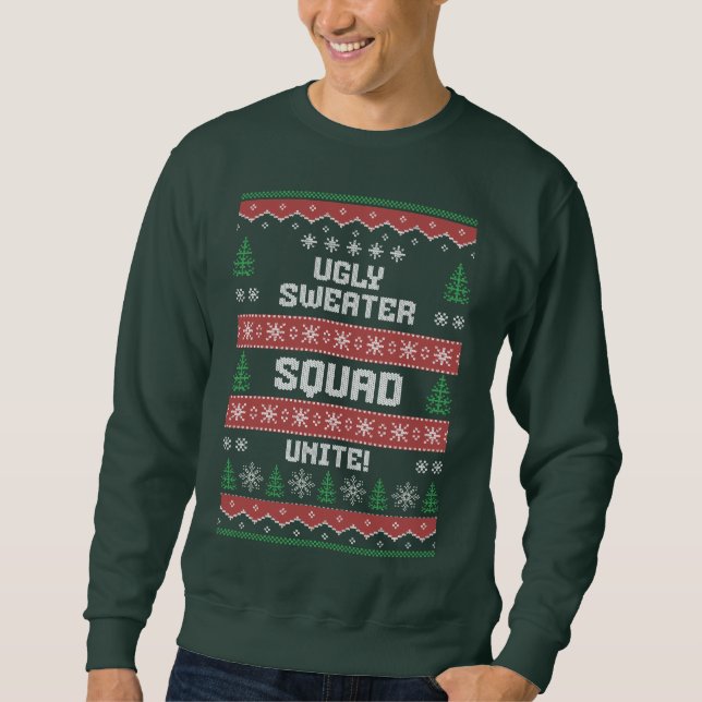 UGLY CHRISTMAS SWEATER UGLY SWEATER SQUAD UNITE (Front)
