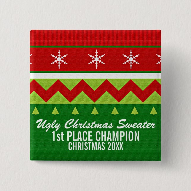 Ugly Christmas Sweater Winner Button (Front)
