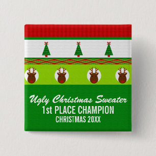 Ugly Christmas Sweater Winner Button