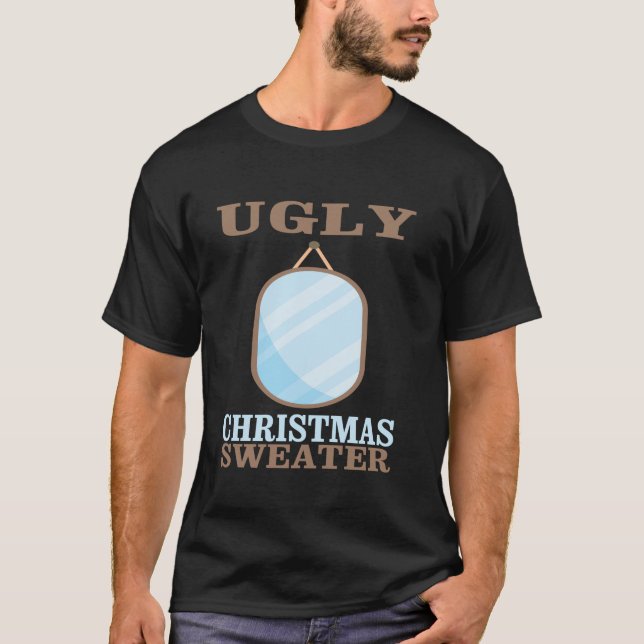 Ugly Christmas Sweater With Mirror Graphic Funny X (Front)