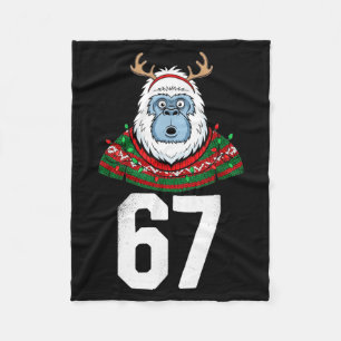 Ugly Christmas Sweater Yeti Gorilla Reindeer 67 Fleece Blanket