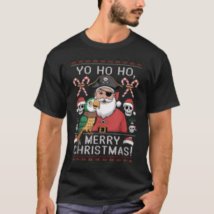 Ugly Christmas Sweater Yo Ho Ho Merry Xmas Santa 