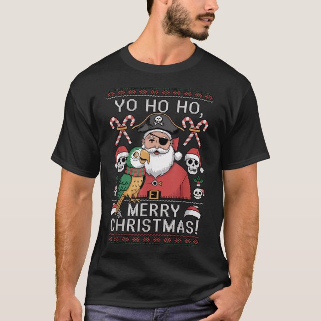 Ugly Christmas Sweater Yo Ho Ho Merry Xmas Santa  (Front)