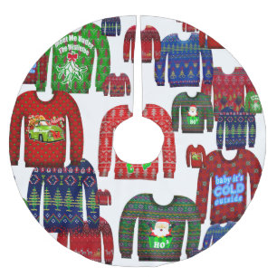 ugly christmas sweaters brushed polyester tree skirt