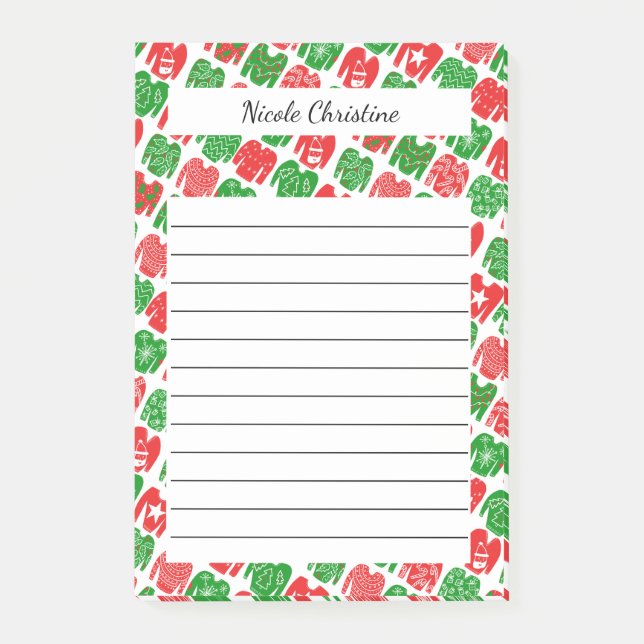 Ugly Christmas Sweaters Cute XMas CUSTOM Notepad (Front)