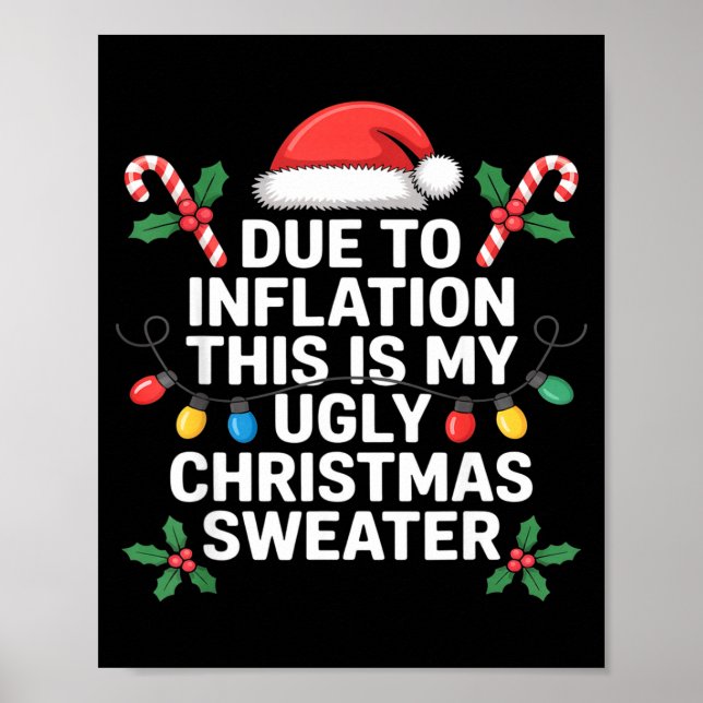 Ugly Christmas Sweaters Funny Due To Inflation  Poster (Front)