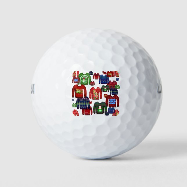 ugly christmas sweaters golf balls (Front)