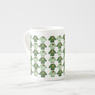 Ugly Christmas Sweaters, Green Bone China Mug