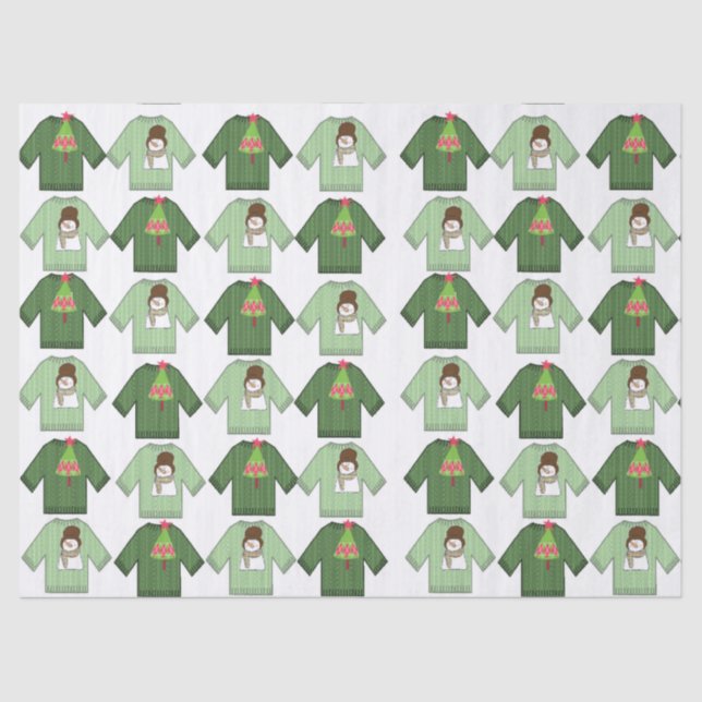 Ugly Christmas Sweaters Green Tissue Paper  (Front)