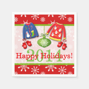 Ugly Christmas Sweaters Happy Holidays Napkins