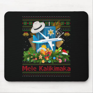 Ugly Christmas Sweaters Hawaiian Vacation Mele Kal Mouse Mat