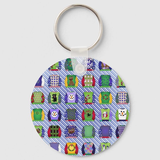 Ugly Christmas Sweaters Key Ring (Front)
