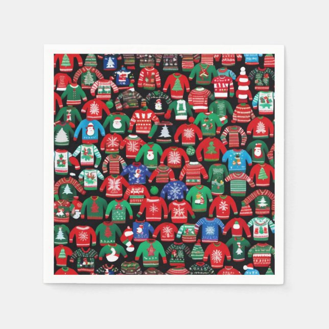 Ugly Christmas Sweaters Napkin (Front)