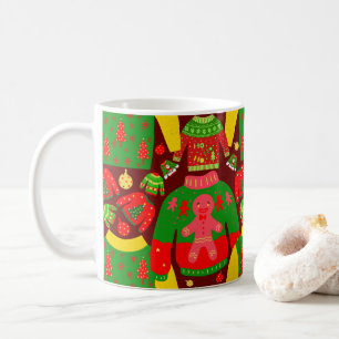 Ugly Christmas Sweaters Pattern Festive Cool Funny Coffee Mug