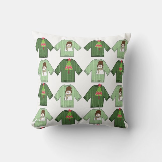 Ugly Christmas Sweaters Throw Pillow,  Cushion (Front)