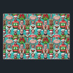 "Ugly" Christmas sweaters with humourous patterns Wrapping Paper Sheet<br><div class="desc">A humourous holiday season wrapping paper design featuring a series of ugly Christmas sweaters with humourous patterns and bright colours!</div>