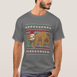 Ugly Christmas Sweatershirt Christmas Sloth gift T-Shirt