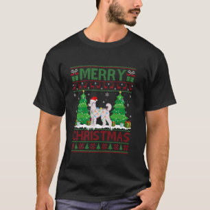 Ugly Christmas Tree Lighting Goldendoodle Dog Ugly T-Shirt