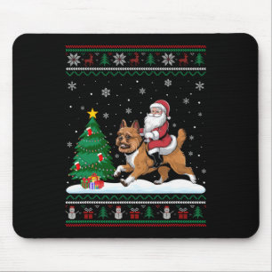 Ugly Christmas Tree Lights Santa Riding Brussels G Mouse Mat