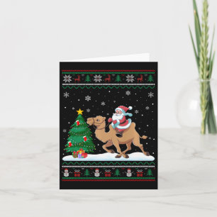 Ugly Christmas Tree Lights Xmas Santa Riding Camel Card