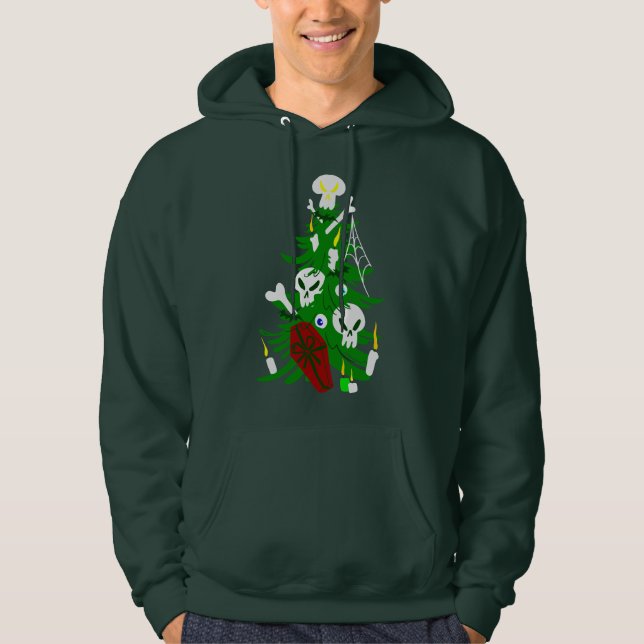 ugly christmas tree skull coffin  hoodie (Front)