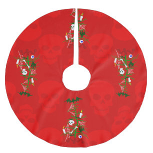 ugly christmas tree skull haunted brushed polyester tree skirt