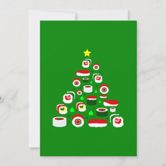 ugly christmas tree sushi holiday card