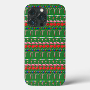 Ugly Christmas Tropical Pink Flamingos on Holiday iPhone 13 Pro Case
