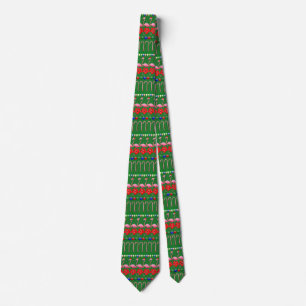 Ugly Christmas Tropical Pink Flamingos on Holiday Tie