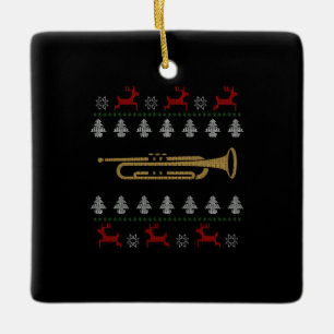 Ugly Christmas - Trumpet Ceramic Ornament