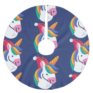 ugly christmas unicorn santa claus brushed polyester tree skirt