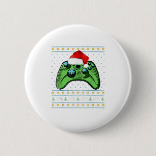 Ugly Christmas Video Game Controller Ch 6 Cm Round Badge