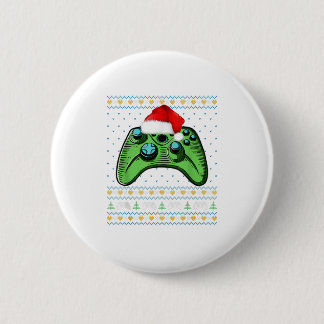 Ugly Christmas Video Game Controller Ch 6 Cm Round Badge