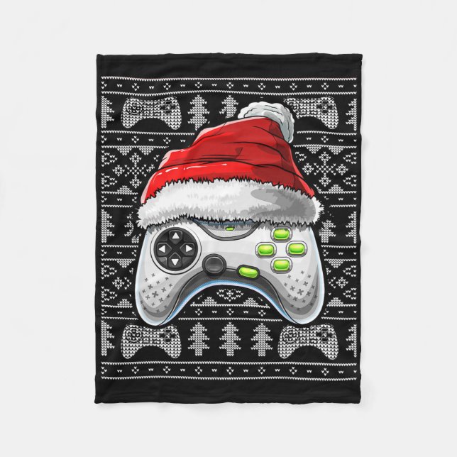 Ugly Christmas Video Game Controller Christmas Gam Fleece Blanket (Front)
