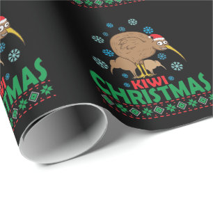 Ugly Christmas with Kiwi Vogel from New Zealand Wrapping Paper