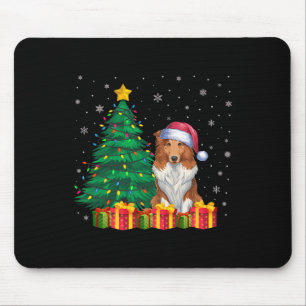 Ugly Collie Santa Hat Christmas Lights Dog Lover X Mouse Mat