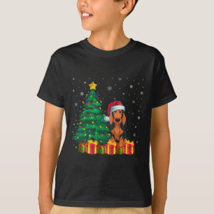 Ugly Coonhound Santa Hat Christmas Lights Dog Love T-Shirt