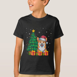 Ugly Corgi Santa Hat Christmas Lights Dog Lover Xm T-Shirt