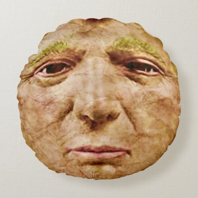 Ugly Creepy Trump Face Round Cushion (Front)