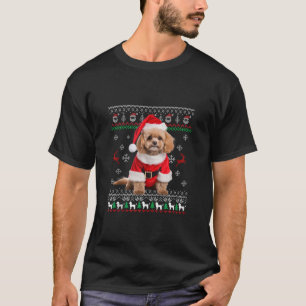 Ugly Cute Poodle Santa Hat Christmas Tree Xmas Dog T-Shirt