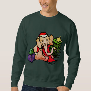 "Ugly" Cute Retro Cartoon Elephant Merry Christmas Sweatshirt