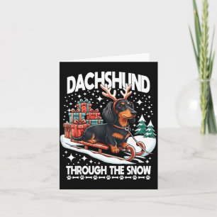 Ugly Dachshund Christmasthrough The Snow Gift Chri Card